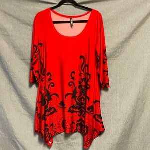 White Mark Red and Black Maternity Tunic Top
